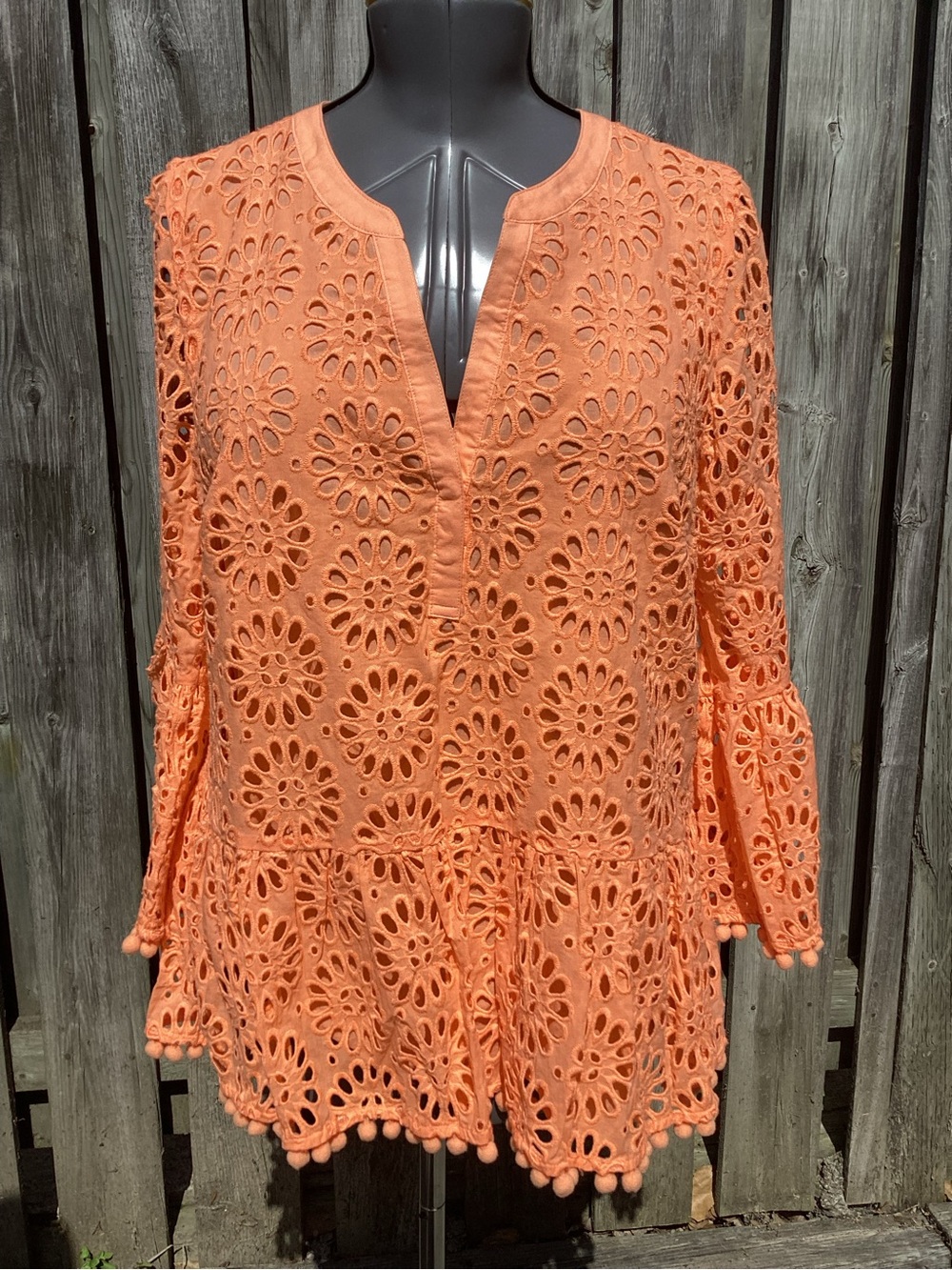 Lilly Pulitzer “Bekah” Melon/Orange Eyelet Tunic Top